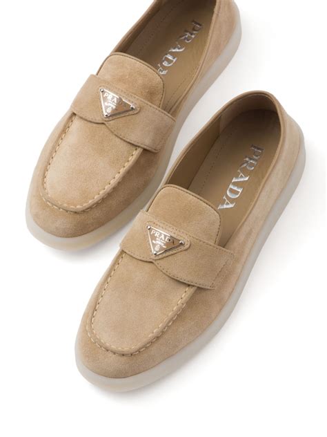 prada stone suede dress suede loafers cream flats men|Men's Prada Dress Loafers .